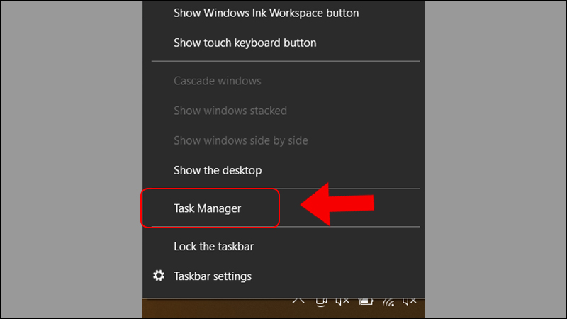 Vào Task Manager